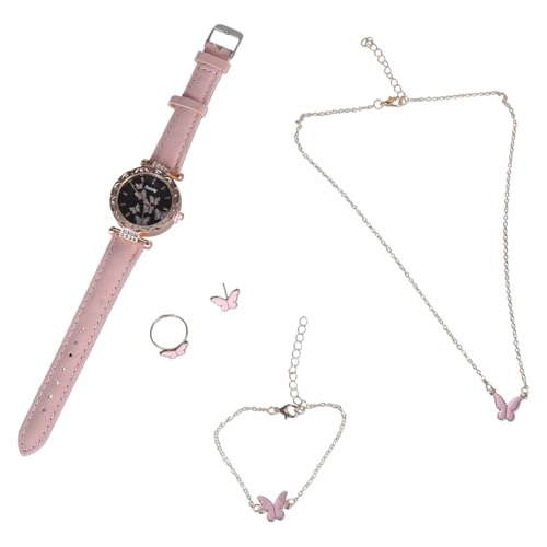 Storage Bag Women Quartzs Watch And Butterfly Schmuck Set Halskette Ringe Ohrringe Girls Hochzeit Geschenk Für Modeliebhaber Modische Uhr Und Ohrringe Set von Storage Bag