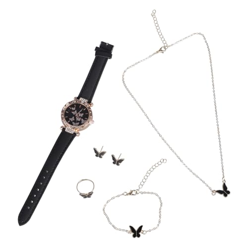 Storage Bag Women Quartzs Watch And Butterfly Schmuck Set Halskette Ringe Ohrringe Girls Hochzeit Geschenk Für Modeliebhaber Modische Uhr Und Ohrringe Set von Storage Bag