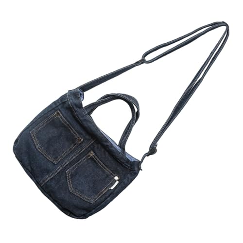 Stylish Gewaschene Jeanshandtasche Mit Geräumiger Innenausstattung Crossbody Tasche Satchel Zum Pendeln Und Einkaufspraktikum Praktische Studentenbeutel von Storage Bag