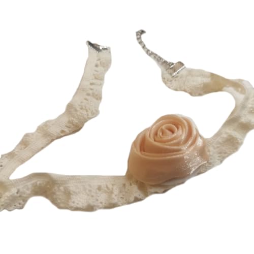 Süße Spitzenhäuer Für Teen Girl Elegante Rose Blumen Halskette Geburtstagsfeier Böhmen Spitze Stoff Halskette Stoff Verstellbare Länge Bequeme Nackenband Stylish Colarbone Kette von Storage Bag