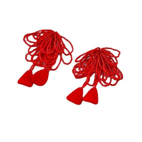 Süßer Böhmischer Ohr Drop Blütenblatt Anhänger Dangle Ohrringe Schmuck Unisex Long Quasten Ohrkleidung Accessoire Handgefertigtes Geschenk Stilvolle Ohrohroelensteer von Storage Bag