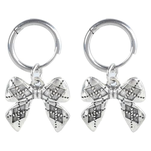 Temperament Anhänger Ohrring Süßer Kühler Metall Bowknot Charme Ohrringe Mode Kleine Reifen Ohrringe Mode Schmuck Schmuckschmuck Accessoires Party Party von Storage Bag