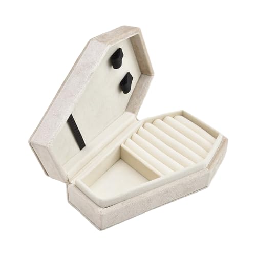 Tragbarer Sargform Schmuckschachtel Leichte Ohrringe Halskette Schmuck Organizer Display Box Geschenke Für Mädchen Frauen Velvets Lagerorganisator Multifunktional Tragbar von Storage Bag