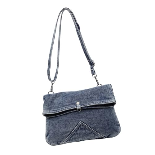 Trendy Distressed Jeans Crossbody Tasche Geräumige Multi Kompartiment Design Tränenresistent Stoff Für Arbeit Pendeln Modische Übergroße Unisex Umhängetasche von Storage Bag