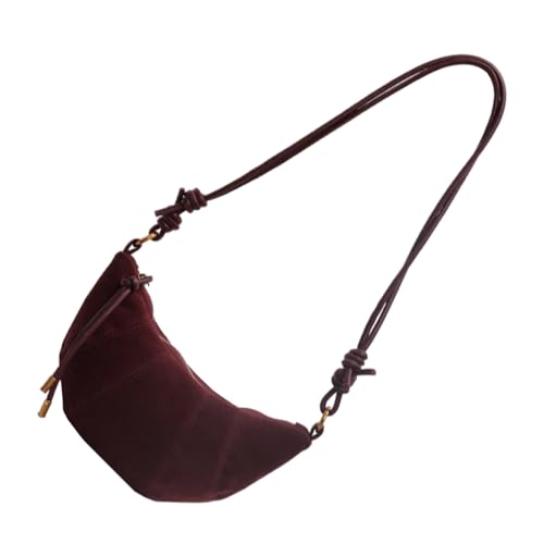 Vintage Solid Farb Velvets PU Leder Umhängetasche Für Frauen Koreanische Mode Kleine Handtasche Verstellbares Crossbody Geldbeutel Velvets Crossbody Satchel von Storage Bag