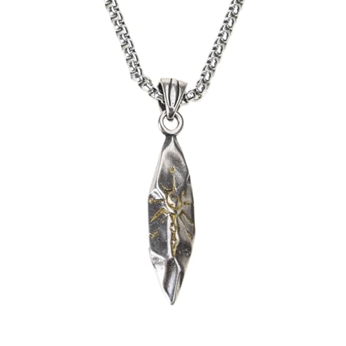 Vintage Wishing Stone Anhänger Halskette Mode Schlüsselbein Kette Statement Sweater Kette Schmuck Verstellbarer Kragen Halskette Handgemachtes Halsband Für Frauen Männer Einzigartige Schmuck Geschenk von Storage Bag