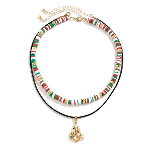 Weihnachtshalskette Mode Anhänger Halskette Exquisite Klavikuläre Ketten Trendiger Kernhalle Halsschmuck Für Lady Girls Weihnachten Perlen Halskette Verstellbarer Kettenhandbeamte Süß Und Süß von Storage Bag