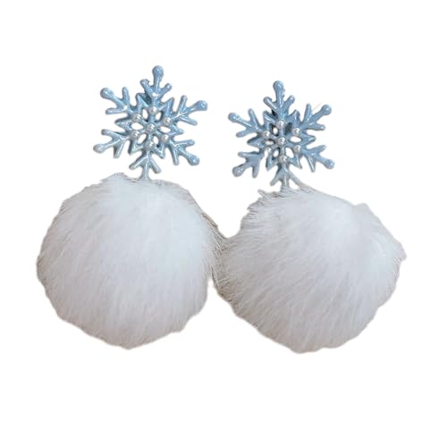 Weihnachtsschneeflake Ohrringe Für Frauen Temperament Perle Plüschohrring Schmücken Ohrhörer Schmuck Hochzeitsfeier Legierung Ohrringe von Storage Bag