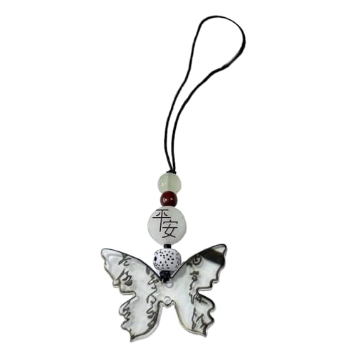 Y2k Mädchen Herz Schmetterlinge Quasten Anhänger Kristall Acryl Perlen Schlüsselbund Süßes Car Bag Accessoire Telefon Shell Pendell Telefon von Storage Bag