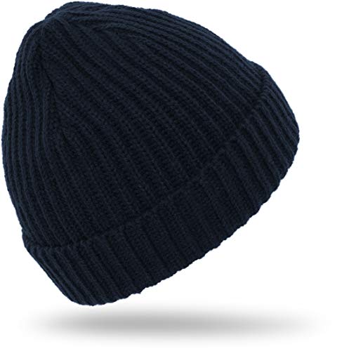 Storfisk fishing & more Winter Strickmütze Beanie mit Umschlag, weicher Materialmix mit Elasthan, Farbe :Navy von Storfisk fishing & more