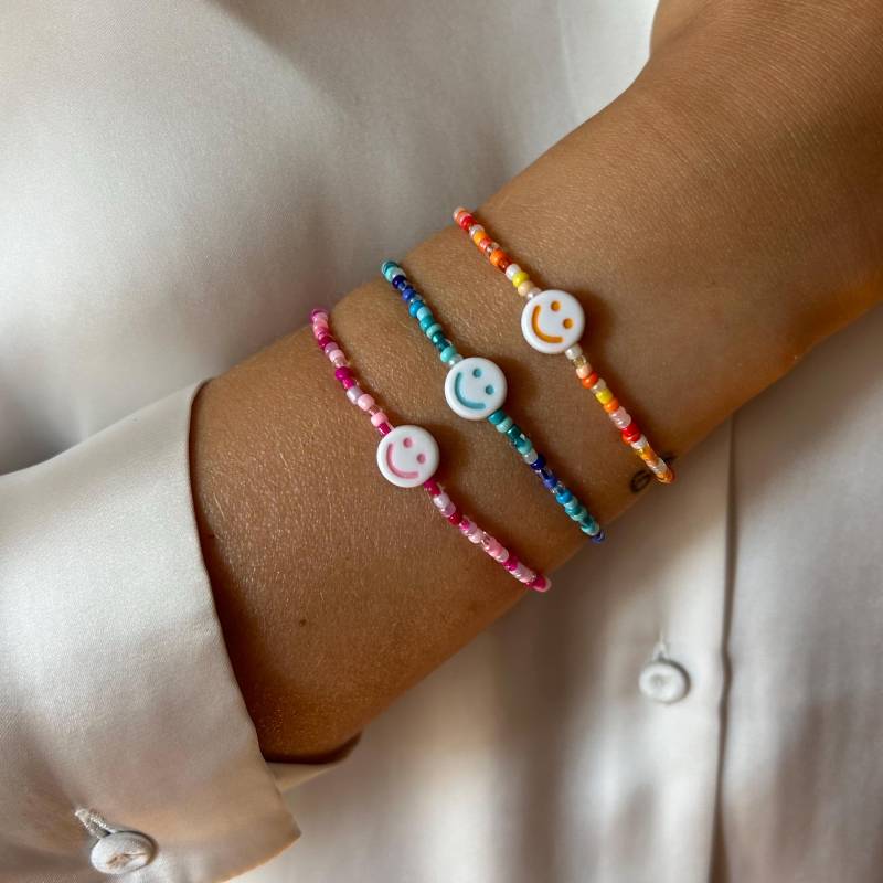 Smileyarmband Aus Perlen, „Fortuna", Freundschaftsarmband Oder Geschenk An Dich Mama/Papa Freundin Partner von StorieDiSofie