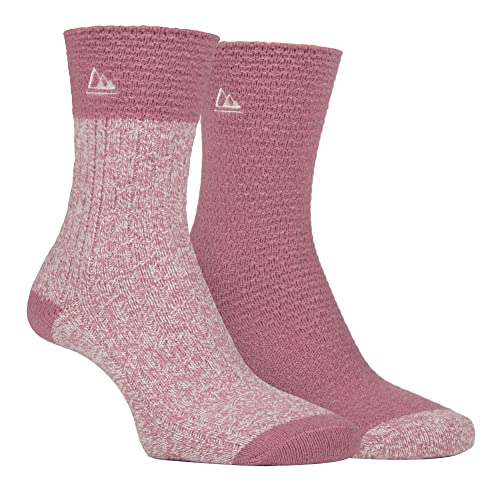 Storm Bloc 3er Pack Damen Trekkingsocken für Winter Polyester Stiefel Wandersocken (37-42, Pink/Creme) von Storm Bloc