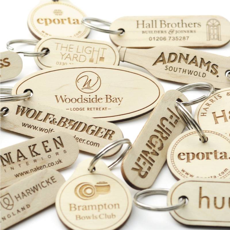 Personalisierte Chargen Von Holz Laser Gravierte Werbeartikel Schlüsselanhänger Für Unternehmen Oder Events von StormFurniture