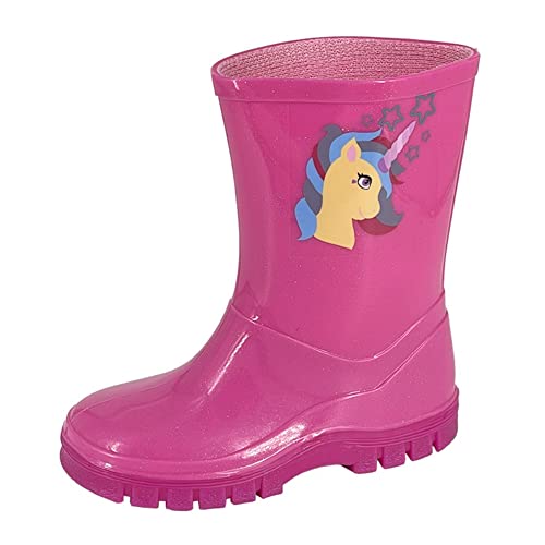 StormWells - Mädchen Gummistiefel Fantasy, Einhorn (28 EU) (Pink) von StormWells