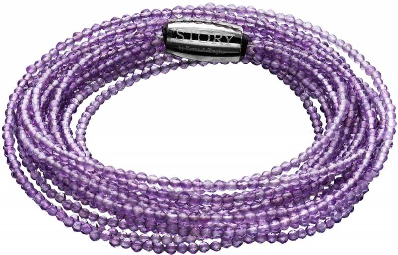 Story Armband Perlen facetten Amethyst 54 cm 1404871-54 günstig kaufen von Story by Kranz & Ziegler