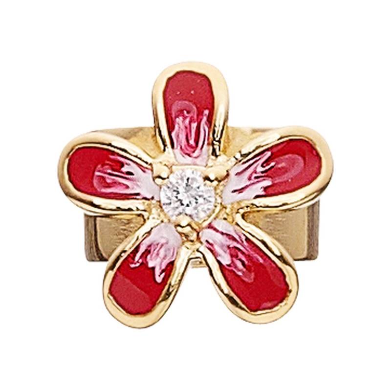 Story Charme Ring rote Blume Zirkonia Silber vergoldet 5208405 günstig kaufen von Story by Kranz & Ziegler