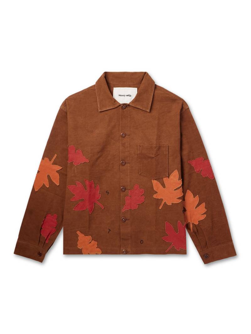 Story mfg. - Second Autumn Appliquéd Organic Cotton Jacket - Men - Brown - L von Story mfg.