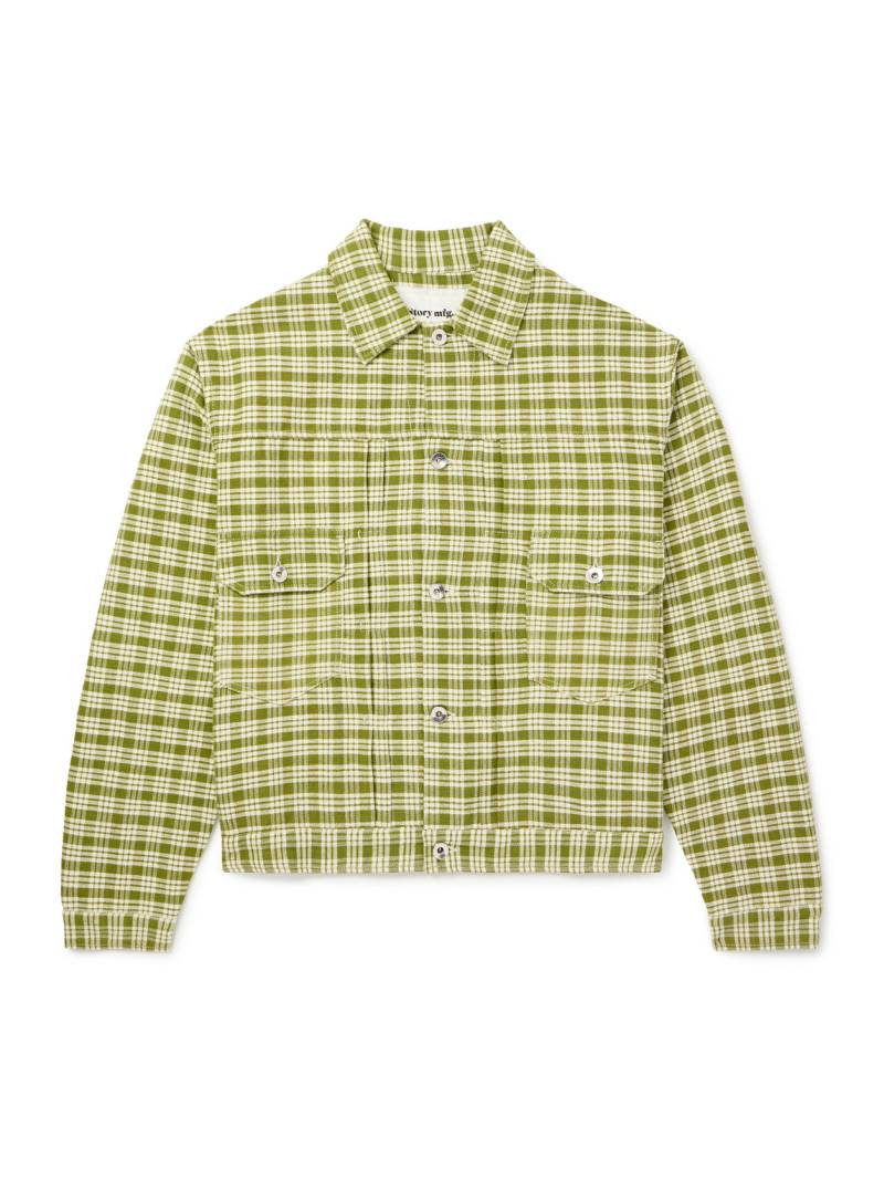 Story mfg. - Tuesday Checked Organic Cotton Jacket - Men - Green - XL von Story mfg.