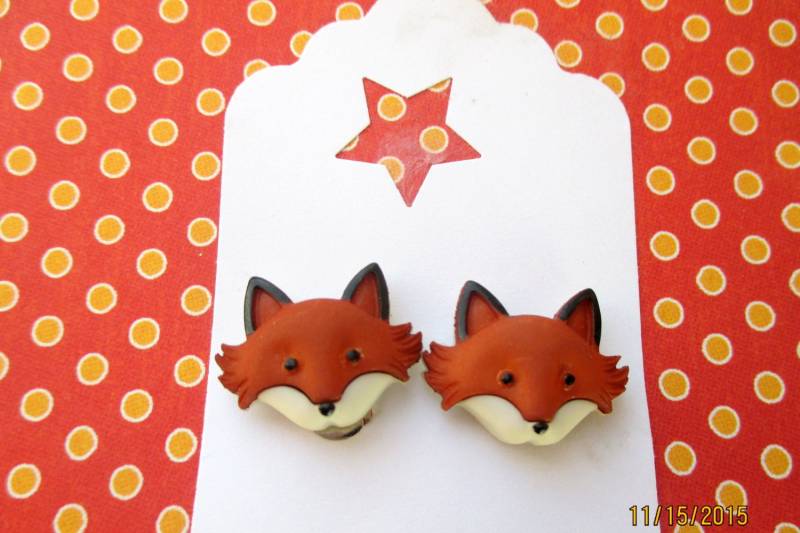 Fuchs Ohrringe, Schmuck, Tier Waldschmuck, Kinder-Ohrringe, Fuchs-Ohrstecker, Mädchen-Ohrringe Aus Dem Märchenbuch von StoryBookEarrings