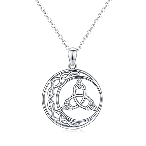 Keltische Knoten Kette 925 Sterling Silber Keltischer Mond Anhänger Halskette Anhänger Amulett Schutz Schmuck von StoryEtain