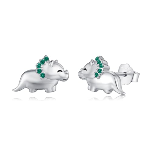 StoryEtain Dinosaurier Ohrringe 925 Sterling Silber Dinosaurier Ohrstecker Dino schmuck Geschenke für Kinder Mädchen Damen von StoryEtain