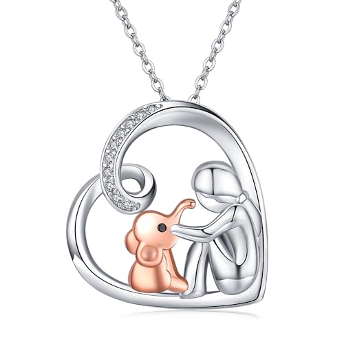 Elefant Geschenke Kette 925 Sterling Silber Elefant Tier Halskette Anhänger mit Mädchen Elefant Tier Schmuck für Frauen Kinder von StoryEtain