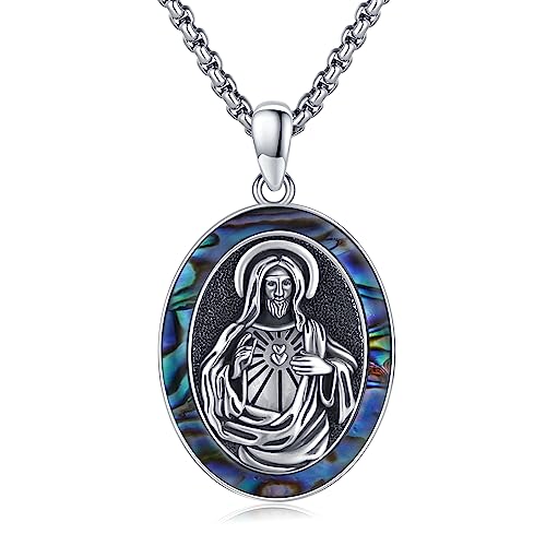 Jesus Kette 925 Sterling Silber Jesus Anhänger Halskette Christentum Schmuck Geburtstag Geschenke für Damen Herren von StoryEtain