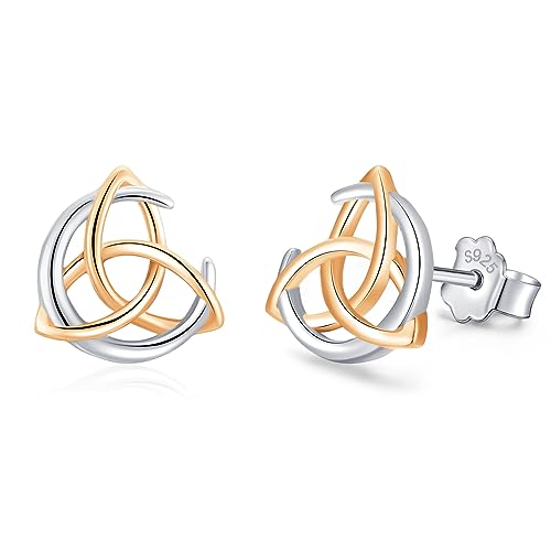 Keltische Ohrstecker Rosegold 925 Sterling Silber Irisch Keltischer Knoten Schmuck Geschenke für Frauen Mädchen von StoryEtain