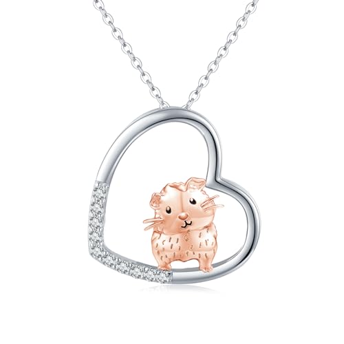 StoryEtain Meerschweinchen Kette 925 Sterling Silbe Meerschweinchen Schmuck Geschenk für Mädchen Damen Kinder von StoryEtain