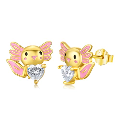 StoryEtain Axolotl Ohrring 925 Sterling Silber Axolotl Ohrstecker Axolotl Schmuck Geschenke für Kinder Mädchen Damen von StoryEtain