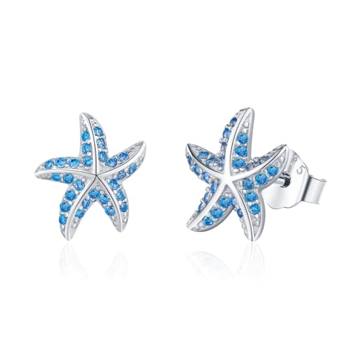 StoryEtain Seestern Ohrstecker 925er Sterling Silber Seestern Ohrringe Seestern Hypoallergene Ohrstecker Ozean Schmuck Geschenke für Frauen Mädchen Meeresliebhaber von StoryEtain