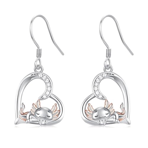 Axolotl Ohrringe für Damen 925 Sterling silber Herz Axolotl Ohrhänger Schmuck Geschenke hypoallergene Ohrringe Geschenk von StoryMidir
