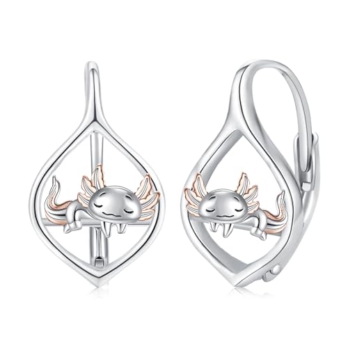 StoryMidir Axolotl Ohrringe für Frauen - 925 Sterling Silber - Hypoallergen - Hänger - Post Fassung - 2 Count von StoryMidir