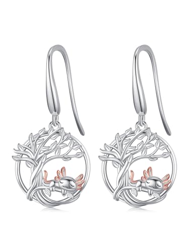 Axolotl Ohrringe für Frauen 925 Sterling silber Baum des Lebens Axolotl Ohrhänger Schmuck Geschenke von StoryMidir