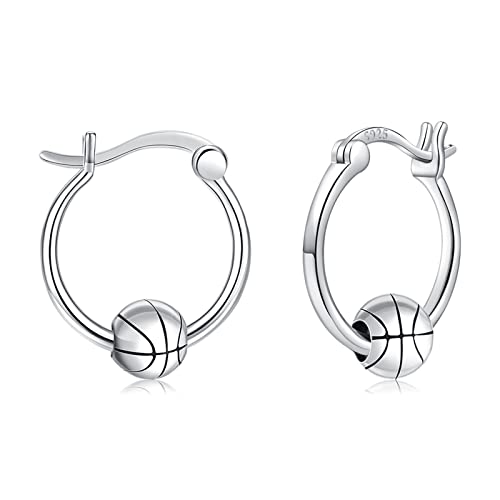 Basketball Ohrringe 925 Sterling Silver Hypoallergen Sportohrringe coole Basketball Geschenke für Frauen Mädchen von StoryMidir