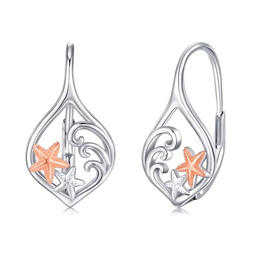 Seestern Ohrringe 925 Sterling Silber hypoallergen hawaiianischer Seestern Ozean-Bügelohrringe Meer Strand Schmuck Geschenke von StoryMidir
