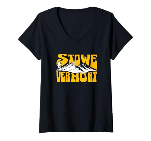 Damen Stowe Vermont Souvenir/Stowe T-Shirt mit V-Ausschnitt von Stowe Vermont Souvenir Store