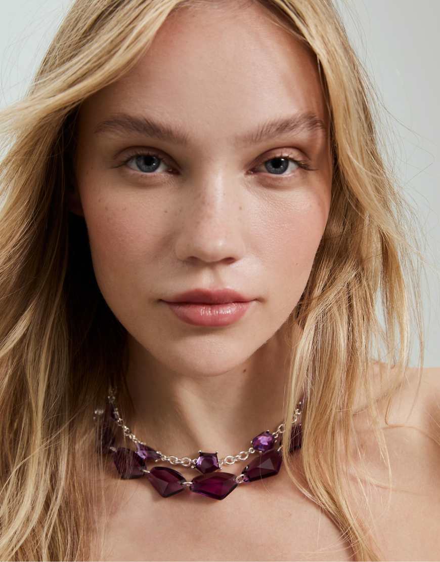 Stradivarius - 2er-Set Halsketten mit Schmuckperlen in Grau Stradivarius - 2er-Set Halsketten mit Schmuckperlen in Grau von Stradivarius