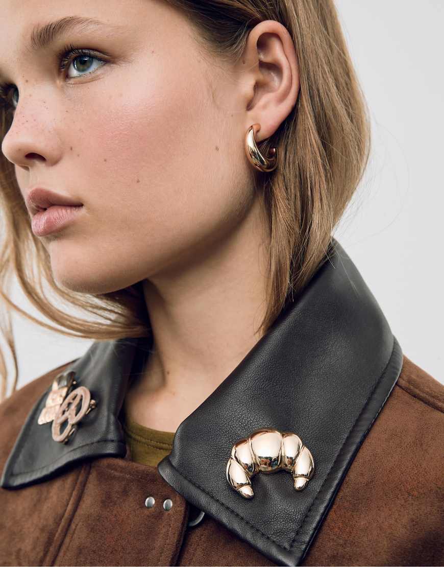 Stradivarius - 3er-Set Anstecker in Gold mit Croissant-Design-Gelb Stradivarius - 3er-Set Anstecker in Gold mit Croissant-Design-Gelb von Stradivarius