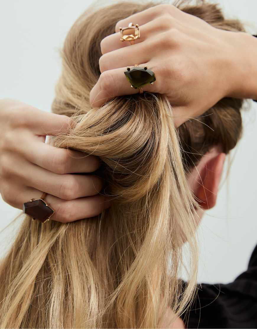 Stradivarius - 3er-Set Kombi-Ringe in Grau von Stradivarius