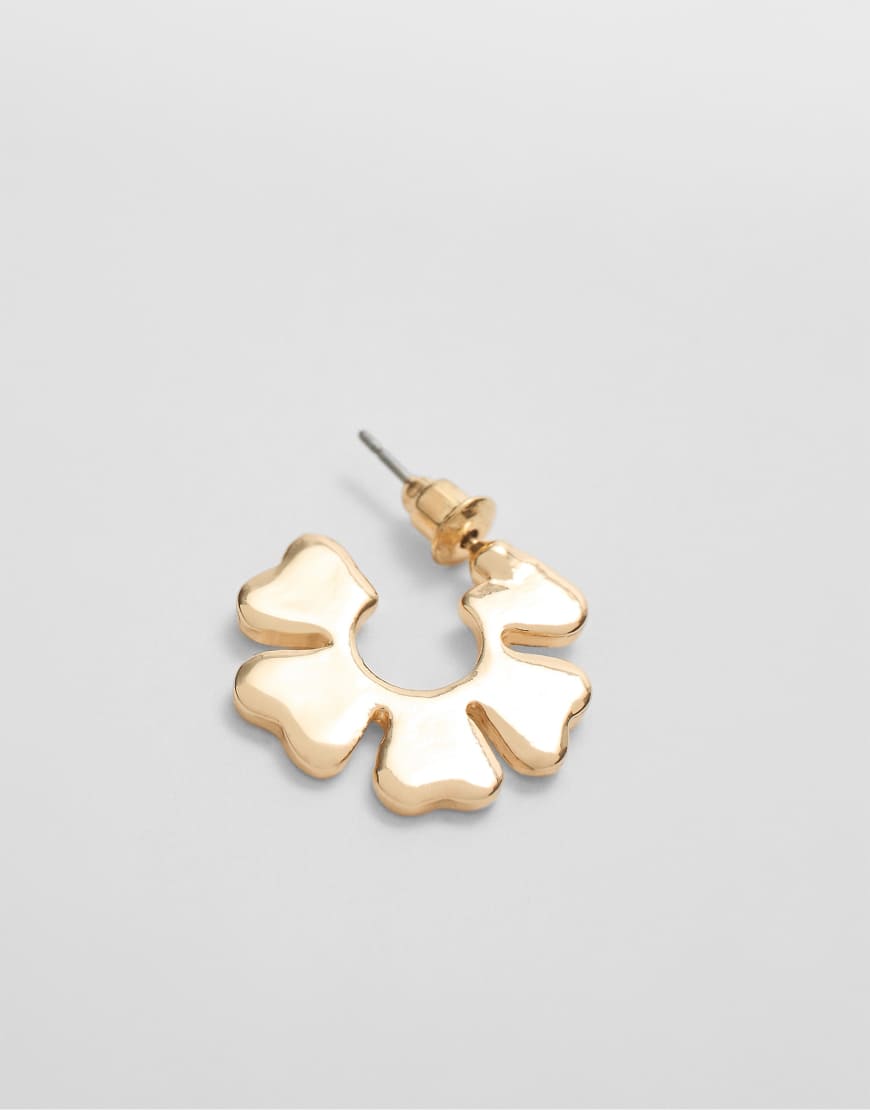 Stradivarius - 9er-Pack Ohrringe in Gold mit Blumendesign-Gelb von Stradivarius