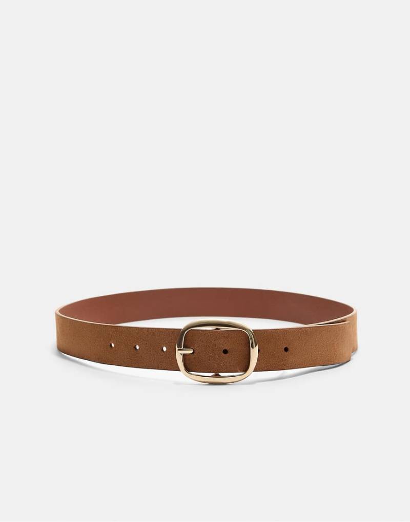 Stradivarius - Basic-Gürtel aus Wildlederimitat in Beige-Neutral von Stradivarius