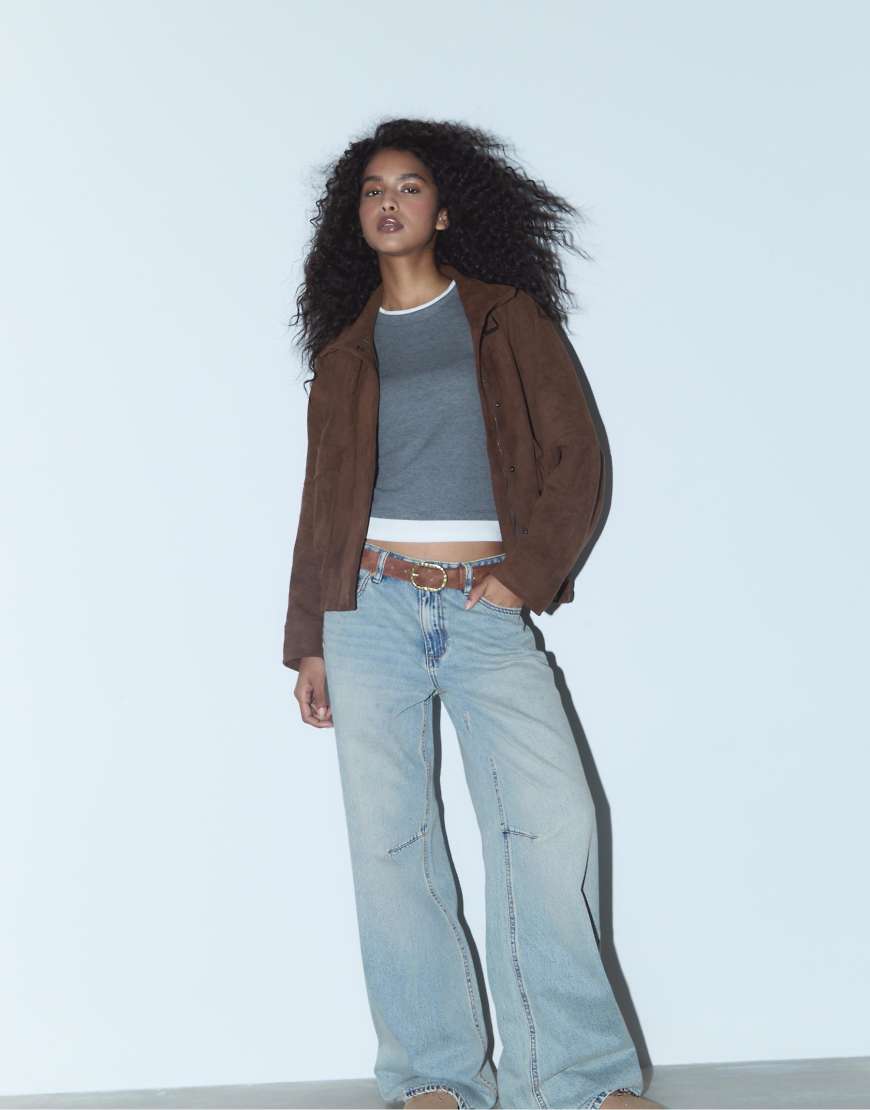 Stradivarius - Basic-Gürtel in Braun mit Schnalle-Brown von Stradivarius