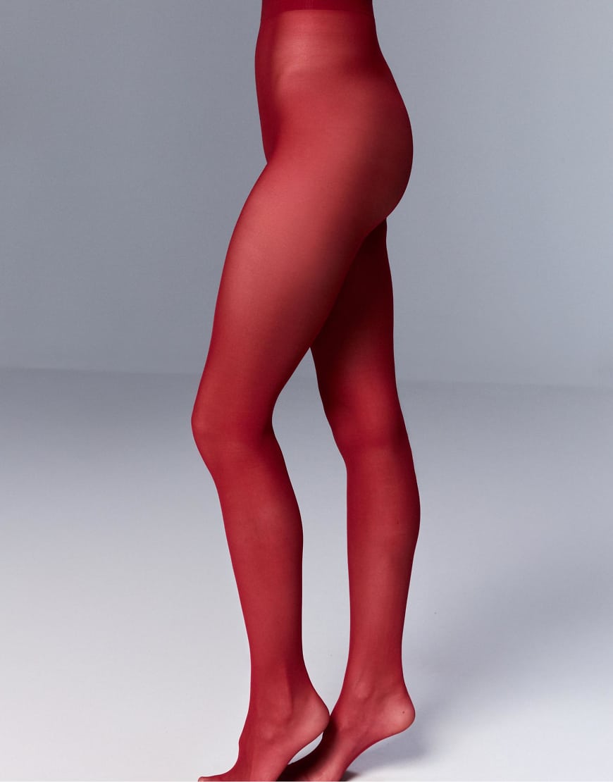 Stradivarius - Basic-Strumpfhose in Rot, 50 DEN von Stradivarius