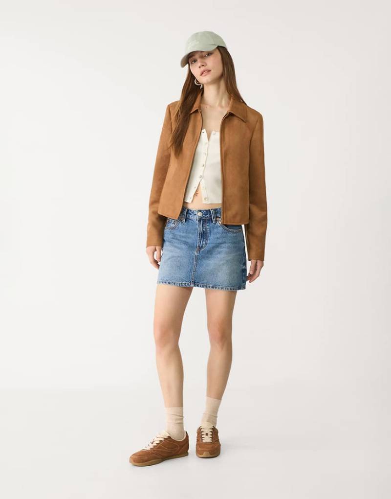 Stradivarius - D60 - Kurzer Jeansrock in Hellblau von Stradivarius