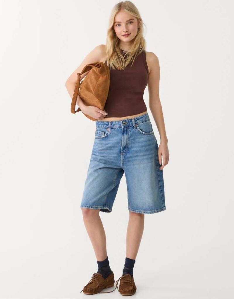 Stradivarius - D95 - Bermuda-Jorts in Hellblau von Stradivarius