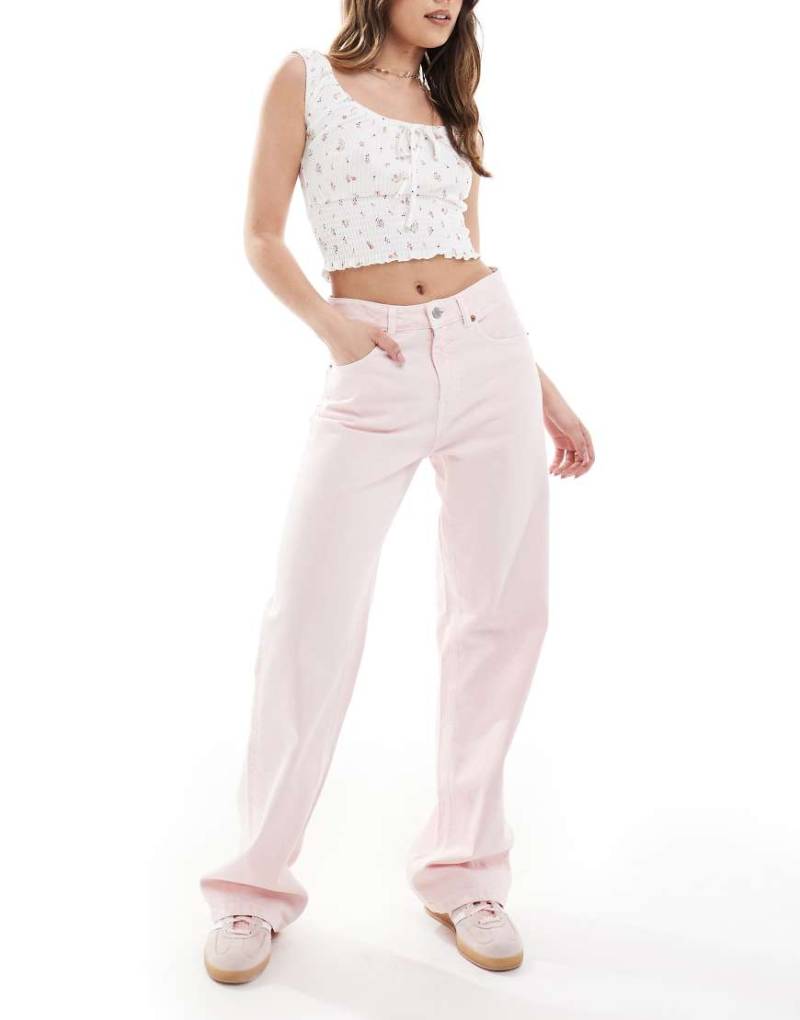 Stradivarius - Dad-Jeans in Rosa mit weitem Bein von Stradivarius