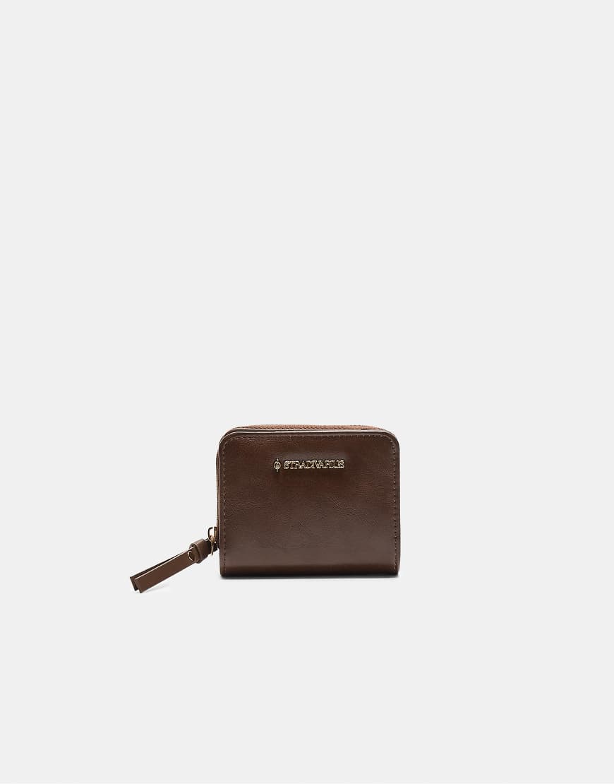 Stradivarius - Geldbörse in Braun mit Reißverschluss-Brown von Stradivarius