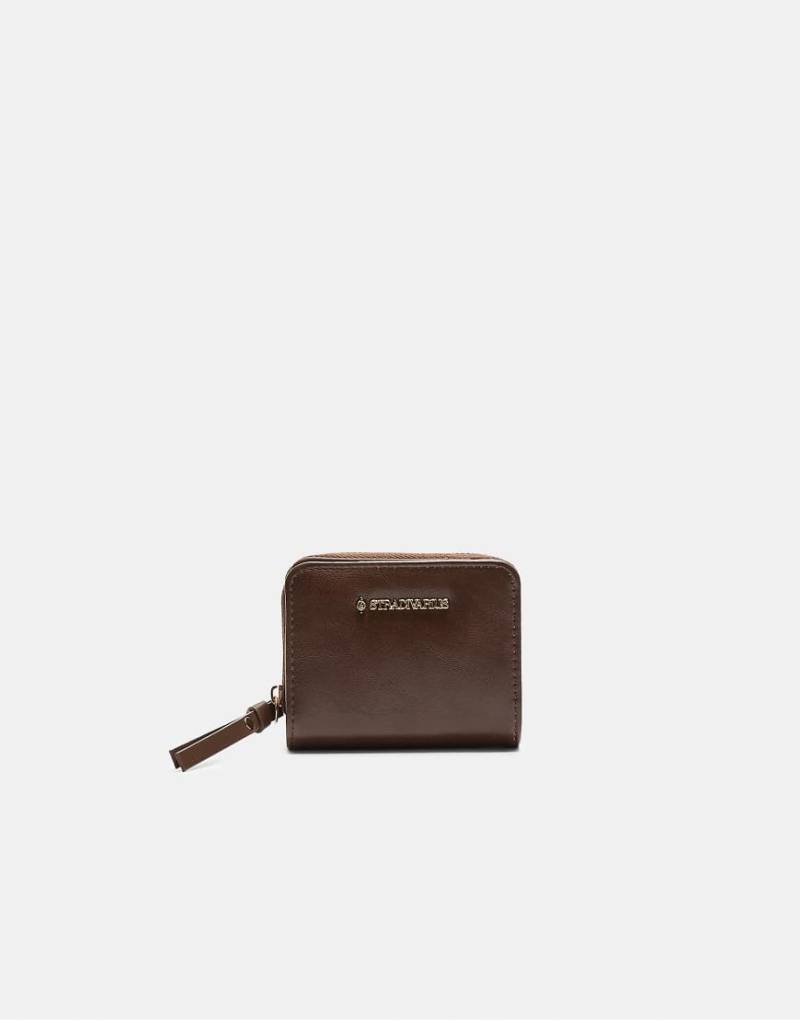 Stradivarius - Geldbörse in Braun mit Reißverschluss-Brown von Stradivarius