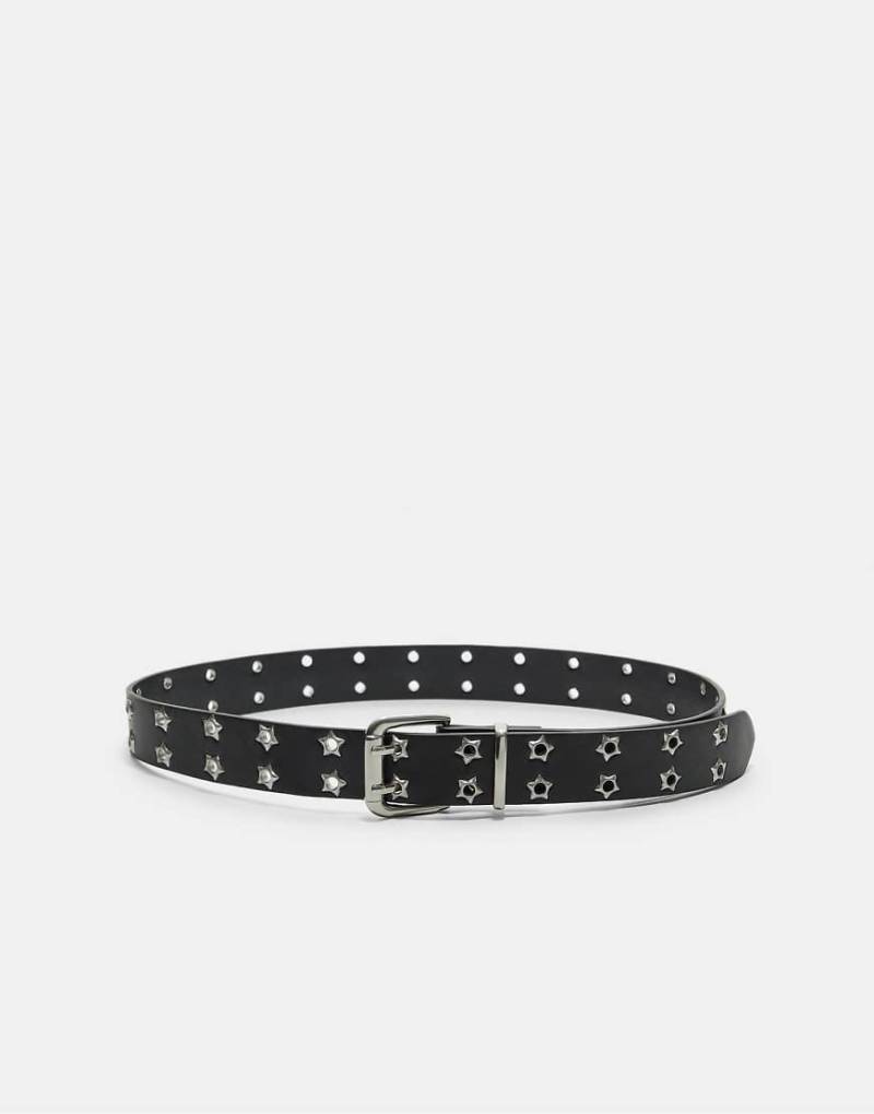 Stradivarius - Gürtel in Schwarz mit Sternnieten von Stradivarius